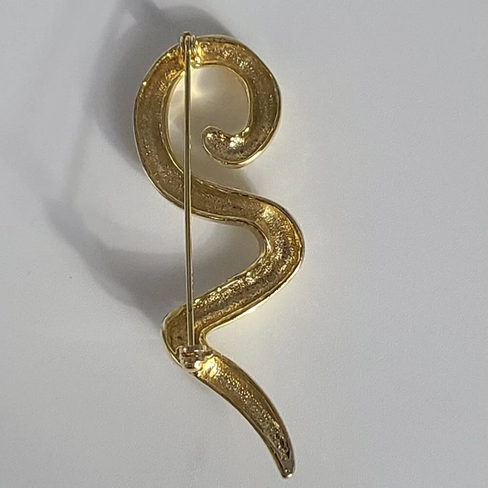 Brooch Pins Gold Tone Swirls - Birds Doves Silver Tone - Lot of 4